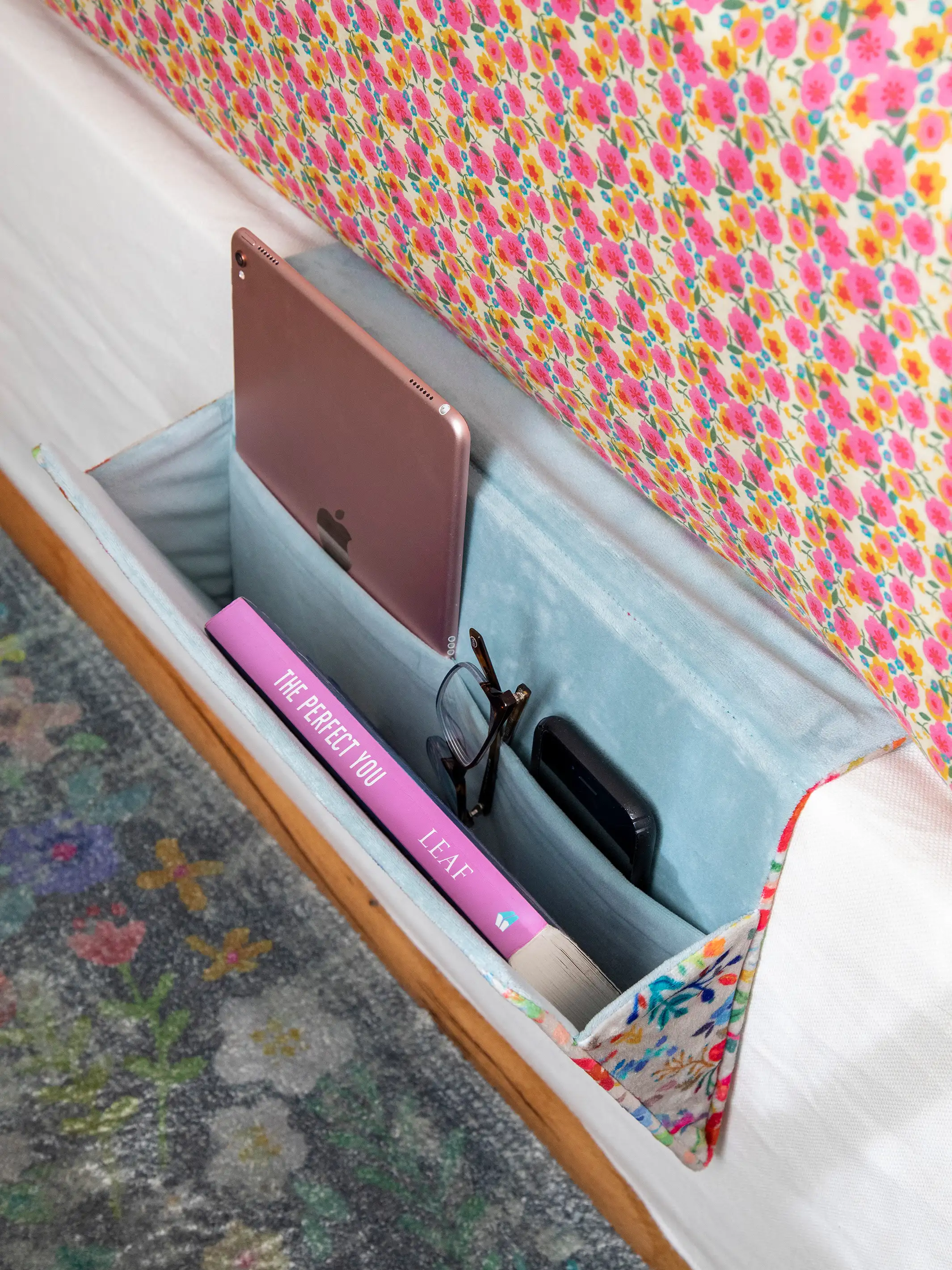 Bedside Caddy Organizer - Floral - Image 4