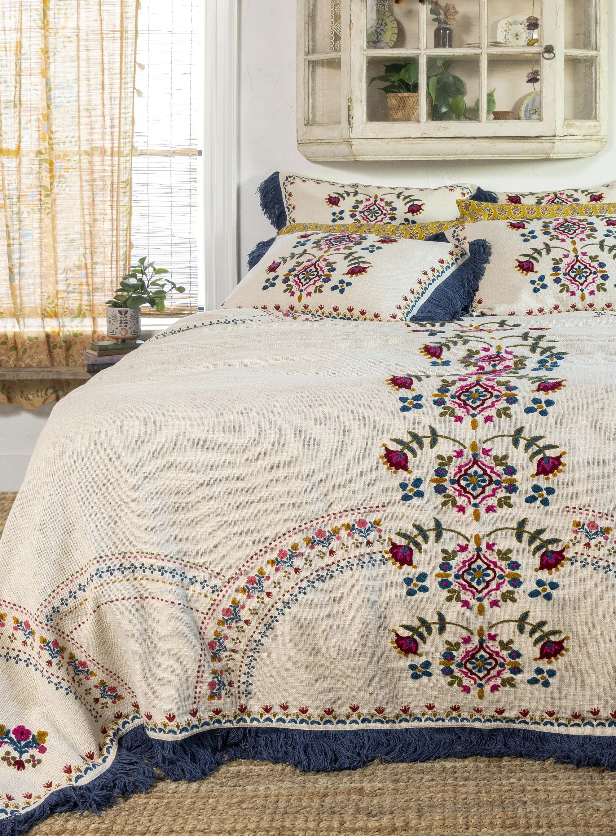 Cotton Slub Tufted Shams, Set of 2 - Cream - Image 4