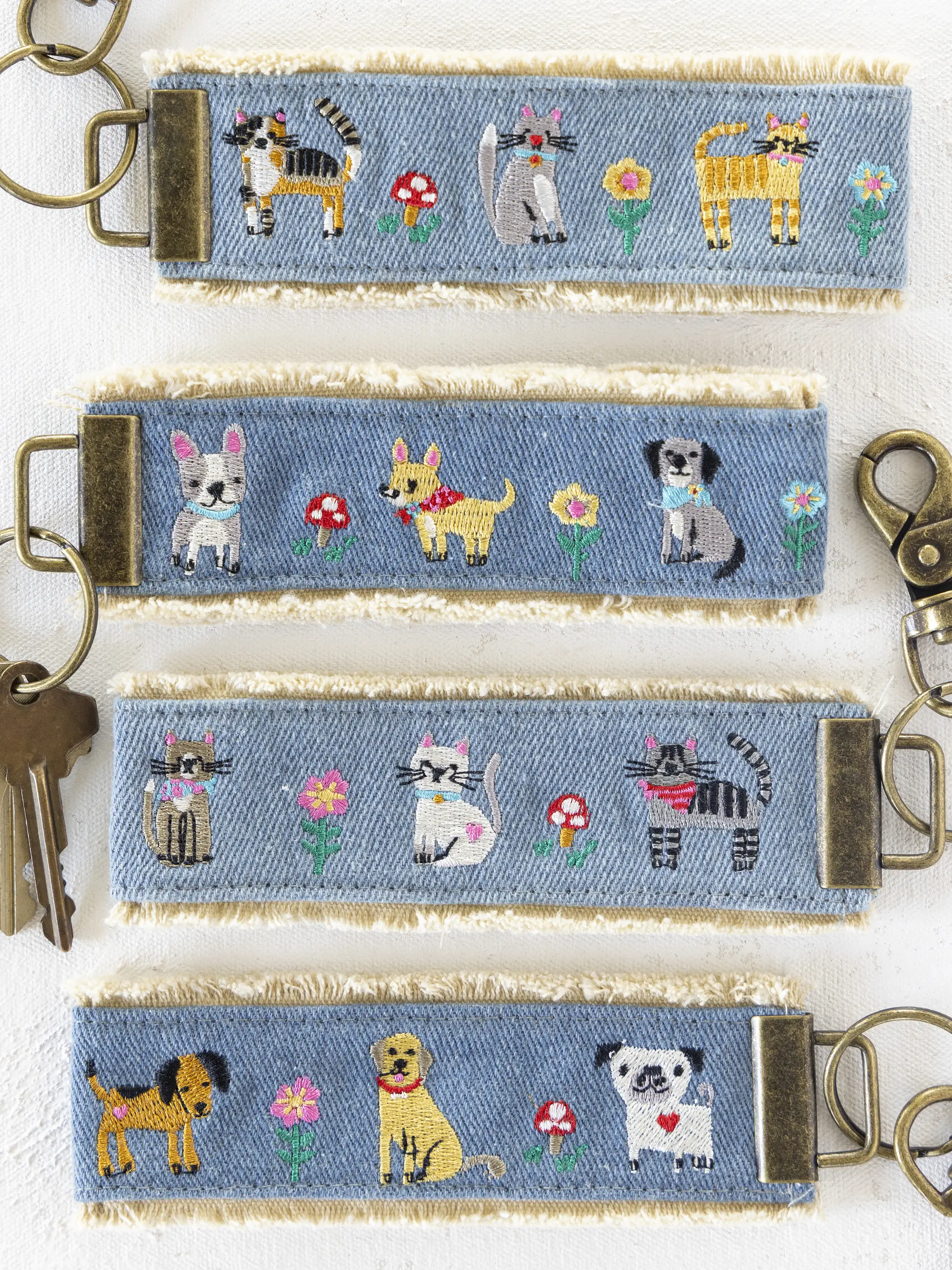 Embroidered Key Chain - Cats - Image 3