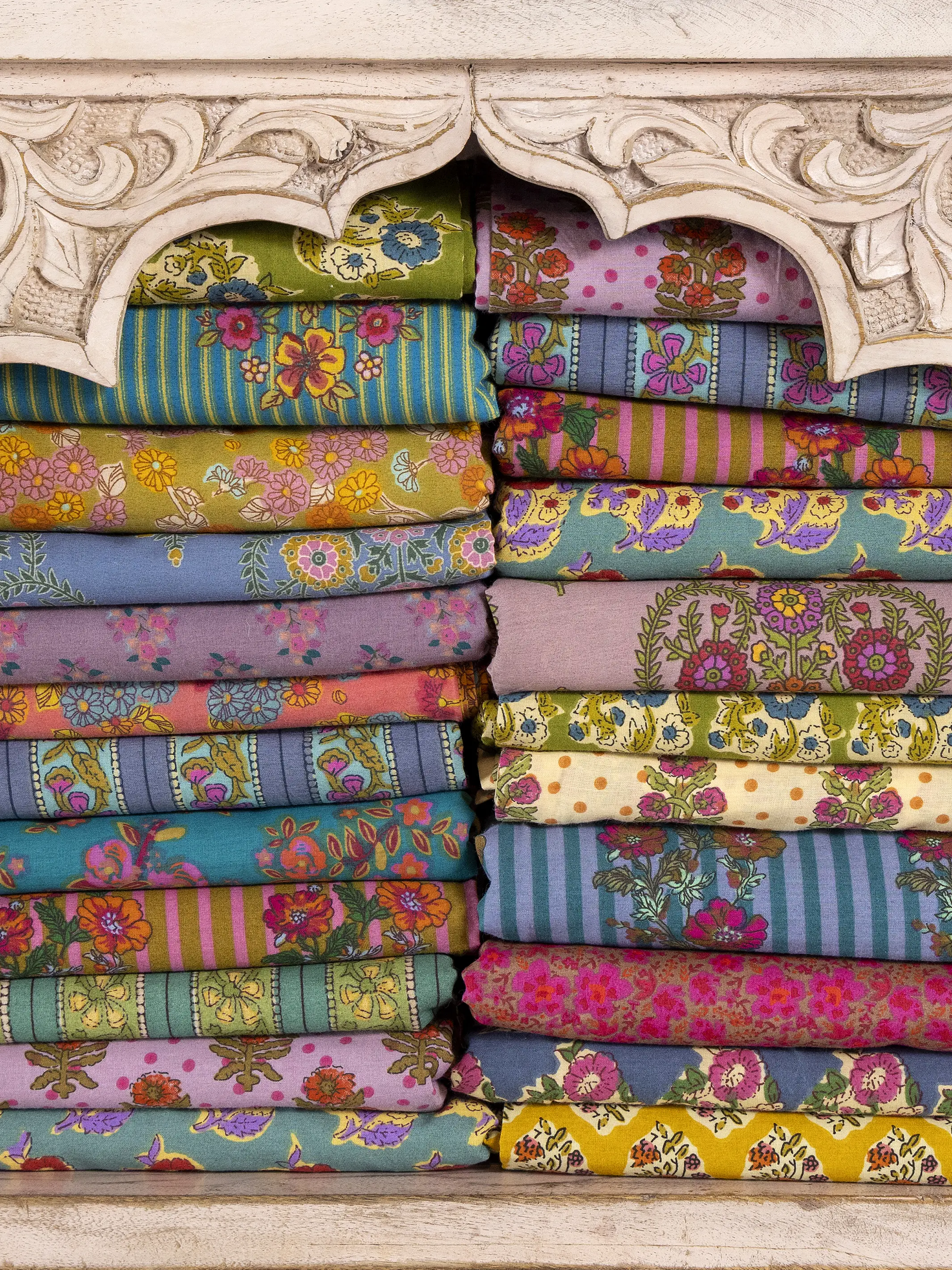 Mix & Match Cotton Flat Sheet - Turquoise Folk Floral - Image 3